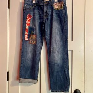 CAbi Patches N Patterns Boyfriend Cropped Jeans